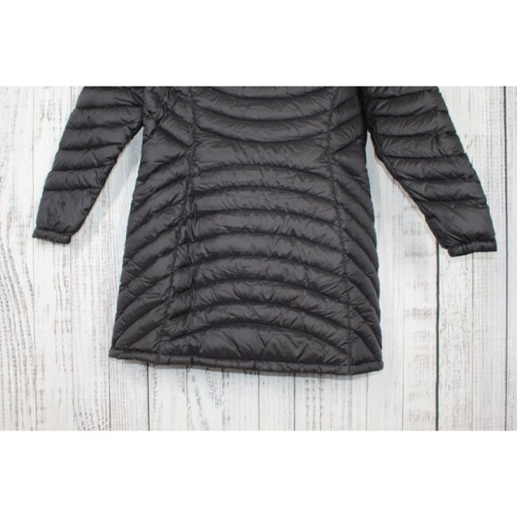 LL Bean Ultralight 850 Down Hooded Coat Three-Quarter Length Black L - Picture 10 of 11